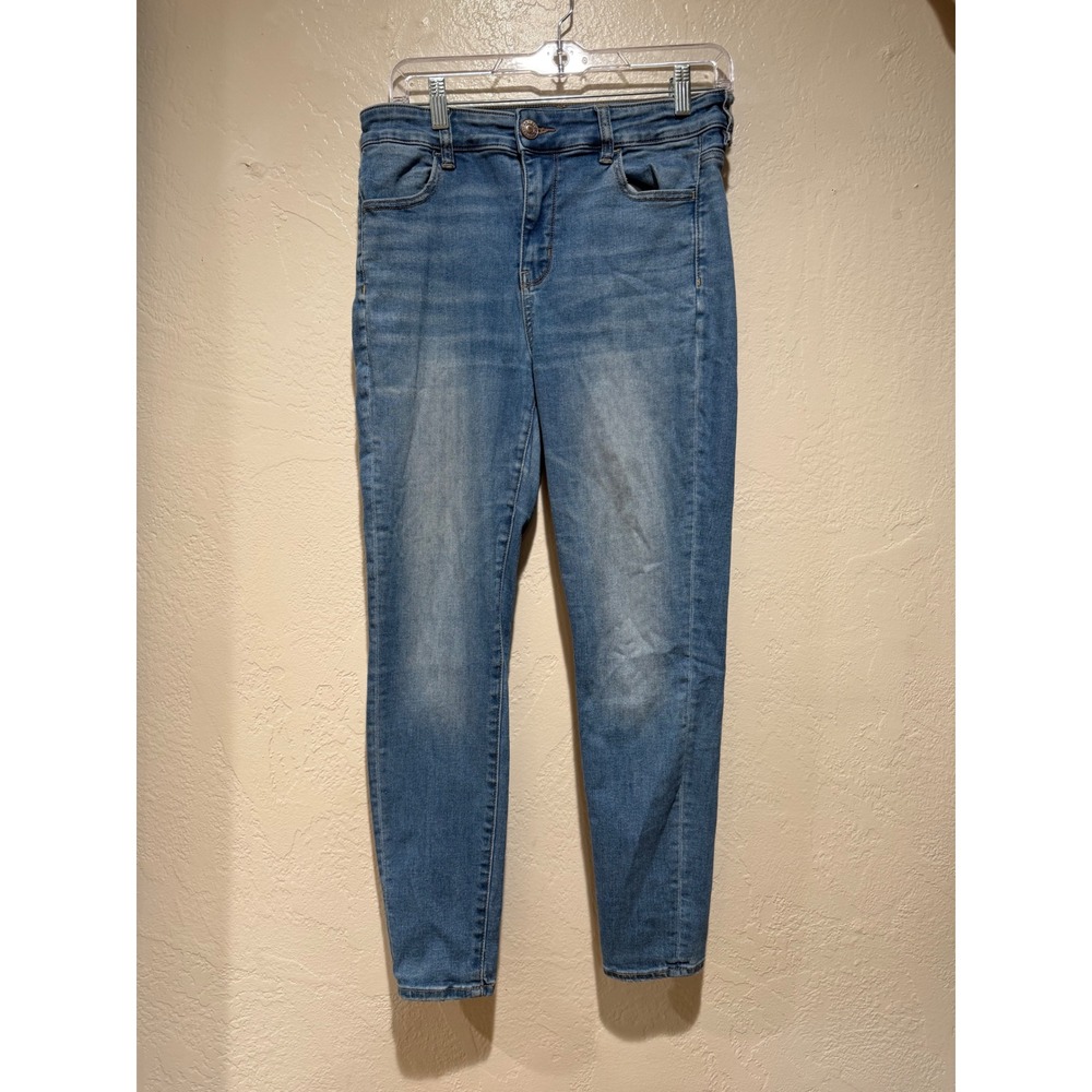 American Eagle Hi-Rise Jegging Jeans Womens 10 Short Medium Wash Blue Skinny Fit